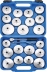 Cloches aluminium pour filtres à huile - coffret de 23 pcs