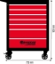 Servante d'atelier 7 tiroirs rouge/noir 725x465x930mm