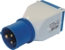 Adaptateur compact fiche mâle CE17 avec prise femelle avec clapet 2P+T 230V