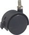 Roulette zinguée pivotante double galet avec frein 50mm tige M8x15mm pour fauteuil