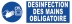 Panneau désinfection des mains obligatoire adhésif 300x100m