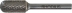 Fraise métallique cylindrique à bout arrondi sur tige 12,7mm