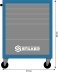Servante d'atelier 7 tiroirs bleu/gris 675x450x900mm - palette de 4 pcs