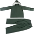 Vêtement de pluie PU/PVC avec capuche vert L - pantalon/veste