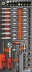 Module mousse 395x178x32mm métal douilles 1/4" - 72 pcs