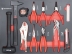 Servante d'atelier 7 tiroirs composée de 176 outils - modules finition carbone