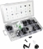 Clips de fixation en PVC - pour panneau de porte / tapisserie - présentoir de 6 coffrets de 79 pcs