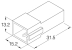 Boîtier unipolaire mâle nu 6,35mm - 2 voies - 13,2x15,2x31,5mm - lot de 100 pcs