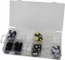 Clips de fixation en PVC - pour panneau de porte Peugeot/Citroën - présentoir de 6 coffrets de 93 pcs