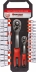 Cliquets 1/4" et 1/2" 72 dents avec 23 douilles de 4 à 24mm et rallonges - 27 pcs