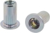 Insert/rivet ouvert acier à tête plate M4 de 0,5 à 3mm - 50 pcs