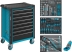 Servante d'atelier 8 tiroirs composée de 234 outils - modules mousses