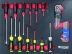 Servante d'atelier 7 tiroirs composée de 176 outils - modules finition carbone
