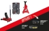 Pack cric et chandelle 3T + coffret douilles + lampe frontale + baladeuse
