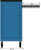 Servante d'atelier 6 tiroirs bleu/gris 677x451x964mm