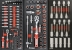 Servante d'atelier 7 tiroirs composée de 176 outils - modules carbone