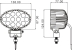 Phare de travail ovale LED 10/32V 36W 2400 lumens