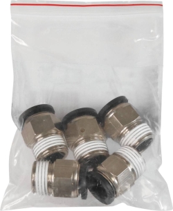 Raccord instantané métallique droit mâle conique 1/2" pour tuyau rilsan 14mm - lot de 5 pcs