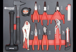 Servante d'atelier 7 tiroirs composée de 176 outils - modules finition carbone