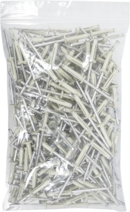 Rivet pétale spécial plaque d'immatriculation blanc 4x18mm - 250 pcs