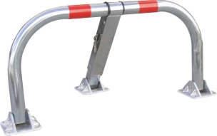 Barrière de parking renforcée rabattable pieds en fonte 960x455x425mm