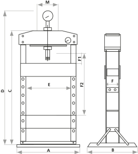 Presse d'atelier manuelle 20T bati soudé