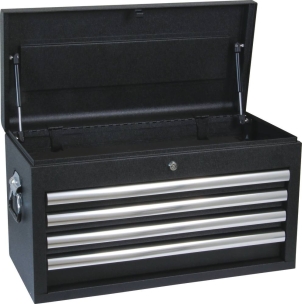 Coffre de servante 4 tiroirs composé de 107 outils - modules finition carbone