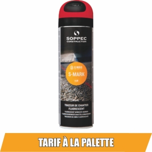 Peinture traceur de chantier 6 mois rouge fluo - aérosol 500ml