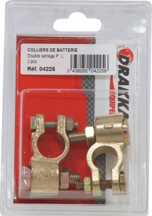 Colliers de batterie PL double serrage 70mm²/pôle (+ et -) - blister