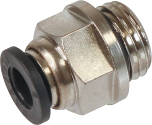 Raccord instantané métallique droit mâle cylindrique 1/4" pour tuyau rilsan 6mm - lot de 10 pcs