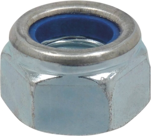 Ecrou hexagonal autofreiné zingué blanc M16 DIN 985 - boîte de 150 pcs