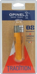 Couteau N°8 avec lame en acier carbone et bague de sécurité - blister