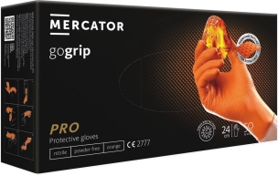 Gants jetables ambidextres nitrile 240mm 0,26mm orange XXL(11) - lot de 10 boîtes de 50 pcs