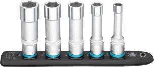 Douille 1/2" longue sur support magnétique - 5 pcs