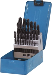 Coffret métal de 25 forets métaux HSS laminés de 1 à 13mm Coffret métal de 25 forets métaux HSS laminés de 1 à 13mm