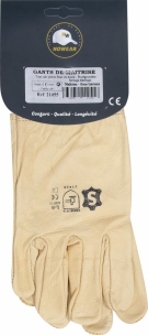 Gants de manutention tout cuir fleur de bovin avec protège artère T.10 - carte