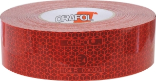 Bande rétroréfléchissante adhésive poids lourds 50mmx50m rouge Bande rétroréfléchissante adhésive poids lourds 50mmx50m rouge