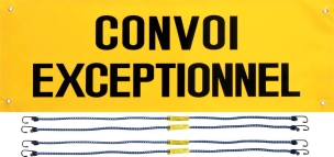 Bâche "Convoi exceptionnel" 1200x400mm avec œillets et 4 sandows