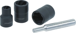 Douilles twist 1/2" de 10 à 19mm pour écrous rouillés, abimés - coffret de 10 pcs