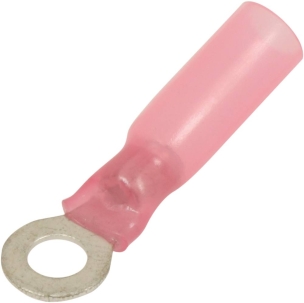 Cosse à oeil isolée thermorétractable rouge M4 - lot de 10 pcs