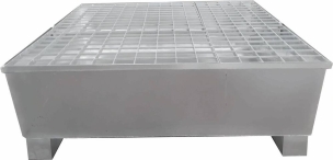 Bac de rétention 440L avec caillebotis 100% acier pour 4 fûts