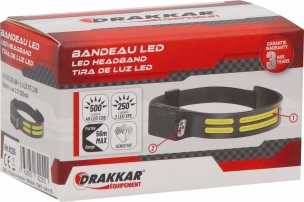 Lampe frontale LED 500 + 250 lumens - Présentoir de 10 pcs
