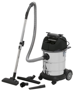 Aspirateur eau et poussière 30L 230V 1200W cuve inox/prise électroportatif/2 roues fixes/décolmatage/souffleur Aspirateur eau et poussière 30L 230V 1200W cuve inox/prise électroportatif/2 roues fixes/décolmatage/souffleur