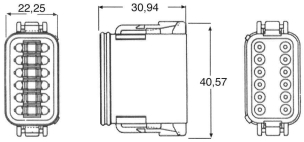 Connecteur étanche série DT mâle 12 voies en kit