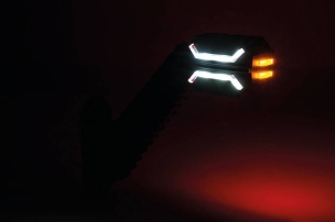 Feu de gabarit LED 12/24V rouge/blanc/orange déporté coudé 200mm - côté droit