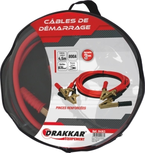 Câbles de démarrage en cuivre 35mm² 2x4,5m 800A pinces renforcées en laiton