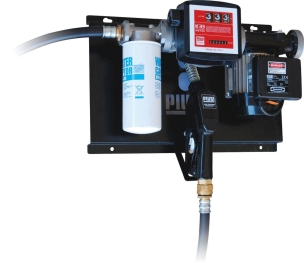 Cuve de stockage gasoil PEHD 5000L DP avec armoire intégrée pour station à gasoil 230V 72 l/min et pistolet automatique/compteur/filtre