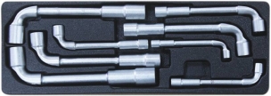 Module PVC 397x145x40mm clés à pipe de 8 à 19mm - 8 pcs