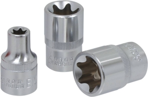 Douilles Torx® 1/2" de E10 à E24 - coffret métallique de 9 pcs