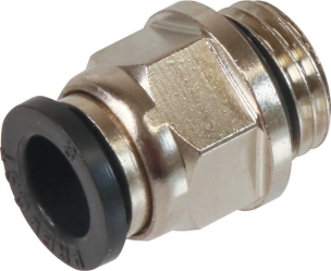Raccord instantané métallique droit mâle cylindrique 1/4" pour tuyau rilsan 8mm - lot de 10 pcs